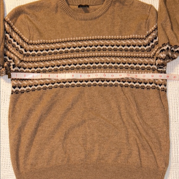 J CREW Men's Sweater Brown & Black Large LambsWool Heritage Fair Isle Casual - Picture 10 of 15